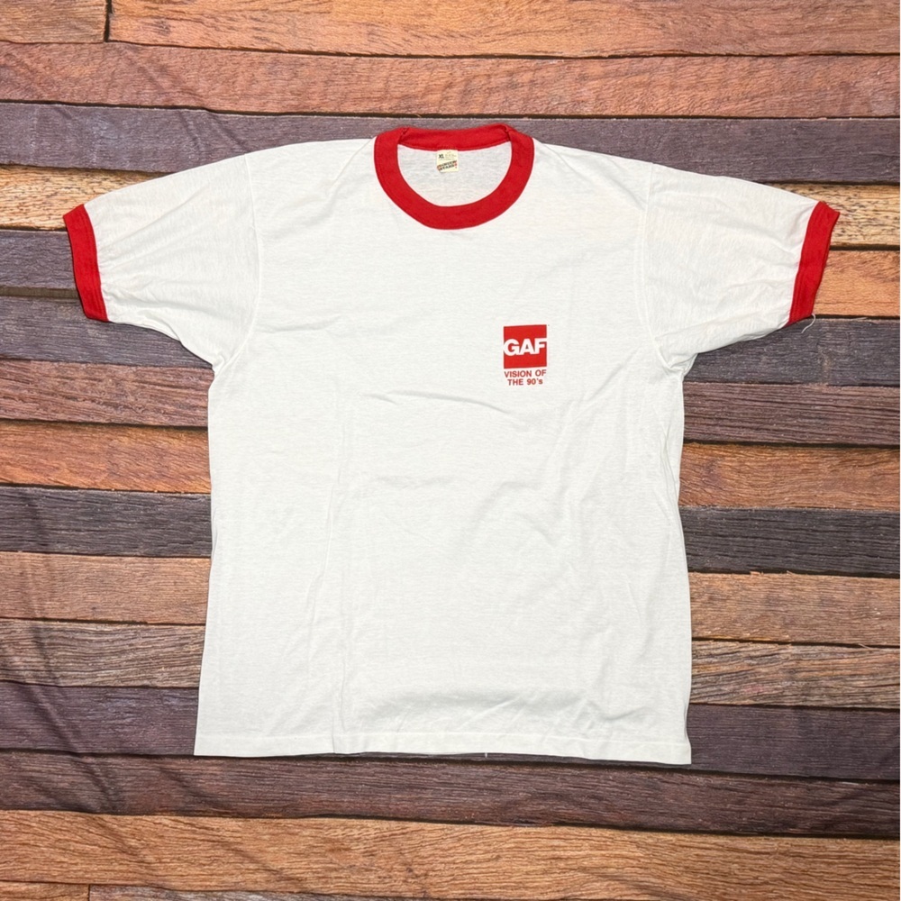 Vintage Single Stitch GAF Ringer 1980s Screen Stars Crewneck Tshirt